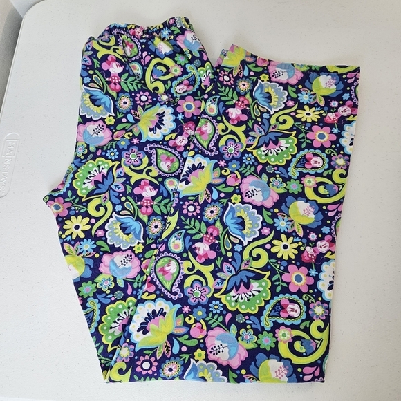 Disney Parks Minnie Mouse Floral Paisley Bright Colorful Cotton Pajama Pant S - Picture 9 of 9